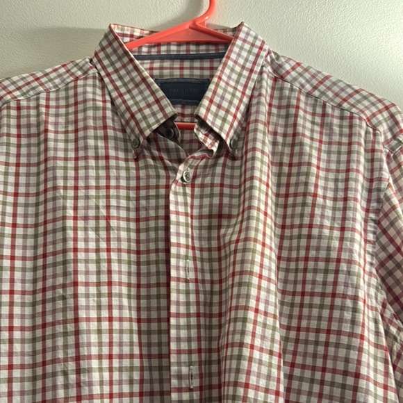 Pal Zileri Men's Red and White Checkered Shirt Size: XXL - Picture 3 of 3